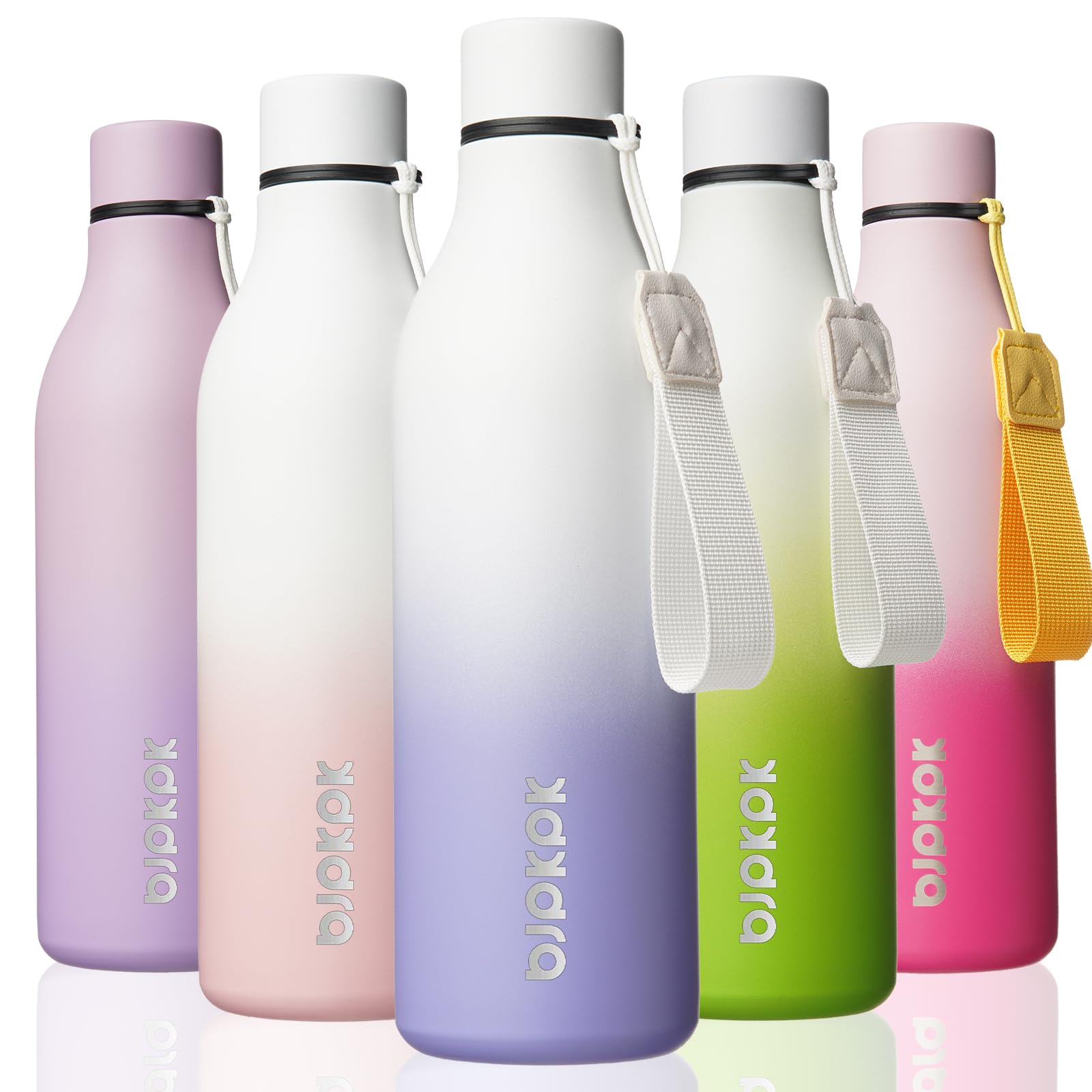 BJPKPK 25oz Insulated Water Bottle, Stainless Steel Bottle with Carry Strap | Keep Cold &amp; Hot Vacuum Insulation, Leak-Proof BPA-Free Design, Slim Bottle Fits Most Cup Holders for Gym, Office &amp; Travel