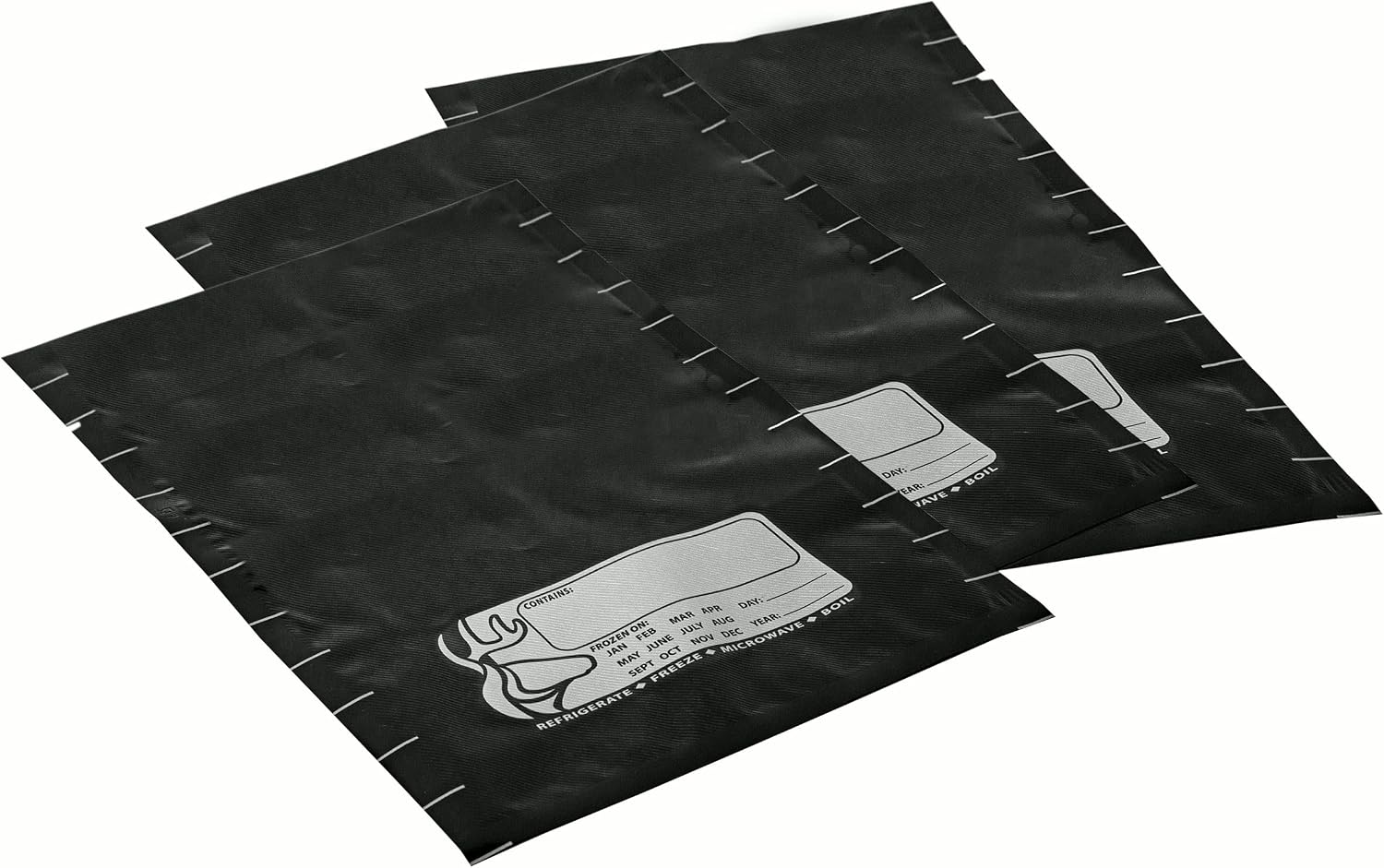 Pre-Cut Vaccuum Bags (Black/Black) - User Friendly for Food Storage – Microwave, Freezer and Boil Safe, BPA-Free, Compatible with Most Vacuum Seal Machines (Quart)