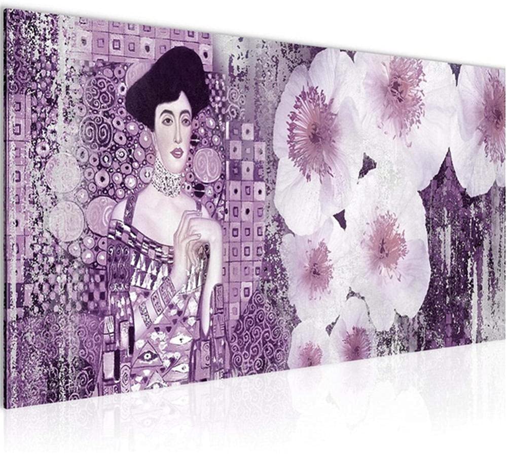 Peinture diamant fleurs de femme abstraite 5D grand format 80x220cm strass carrés