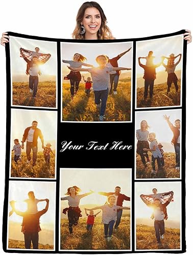 Diseña tu propia manta de fotos personalizada con collage de imágenes, manta personalizada con collage de imágenes, regalo para cumpleaños, Navidad