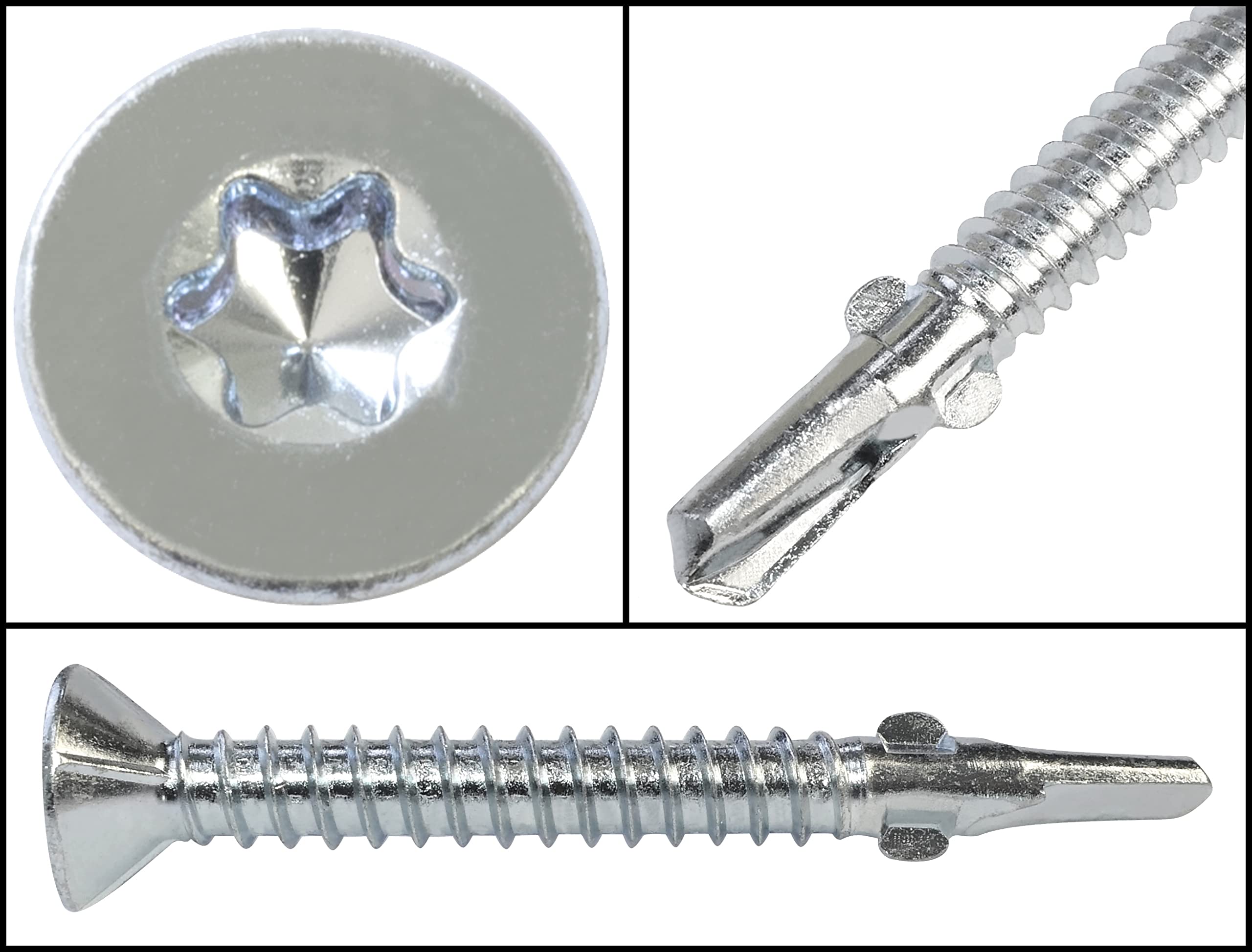 AERZETIX - 20 stuks Zelfborende schroeven met Sluitring/neopreen - Hex