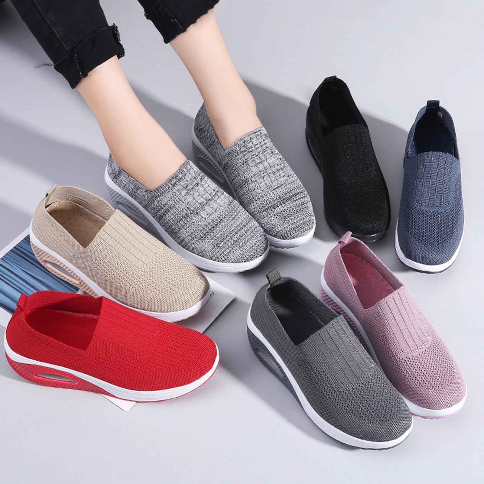 Scarpe Diabetici Uomo Donna Calzatura Sportive Traspiranti Calzatura Casual Antiscivolo Scarpa Plateau Comode Scarpe Slip-on alla Moda Calzatura Passeggio Scarpa alla Moda Esterni