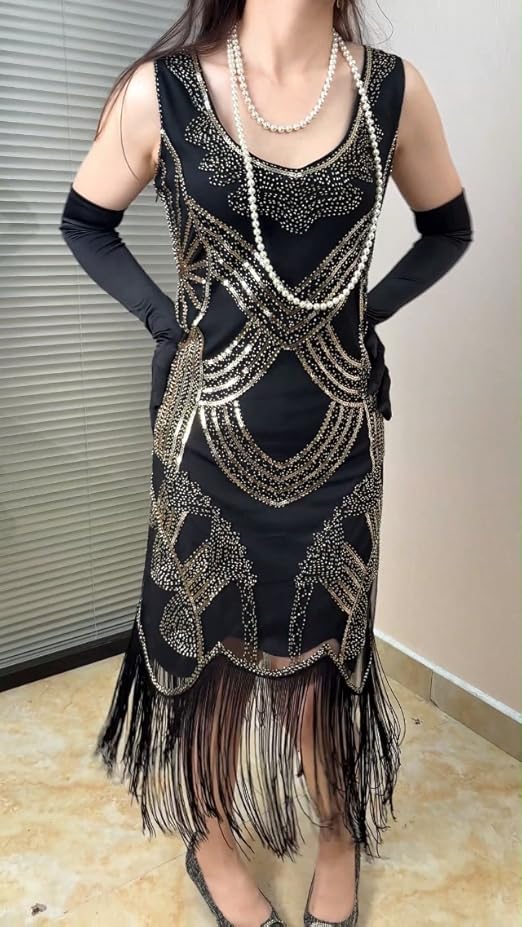 lace and beads bethan mini dress 1920s Gatsby Gold Beaded Flapper Fringe Dress – Jane Hyland Costumes