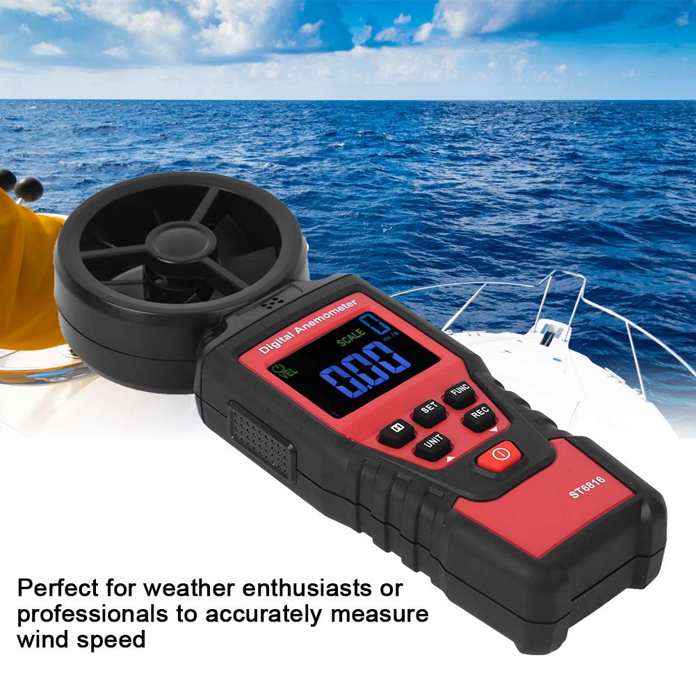 ST6816 Anemometro digitale portatile LCD Misuratore di velocità del Misuratore di temperatura Strumento di misurazione meteorologica ad alta precisione per Vela Aquilone Windsurf