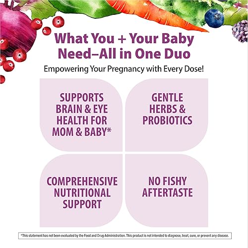 Miniatura 4 de Rainbow Light Prenatal Daily Duo: Prenatal One Multivitamin and Prenatal DHA- 30 Tablets and 30 Softgels (El embalaje puede variar)