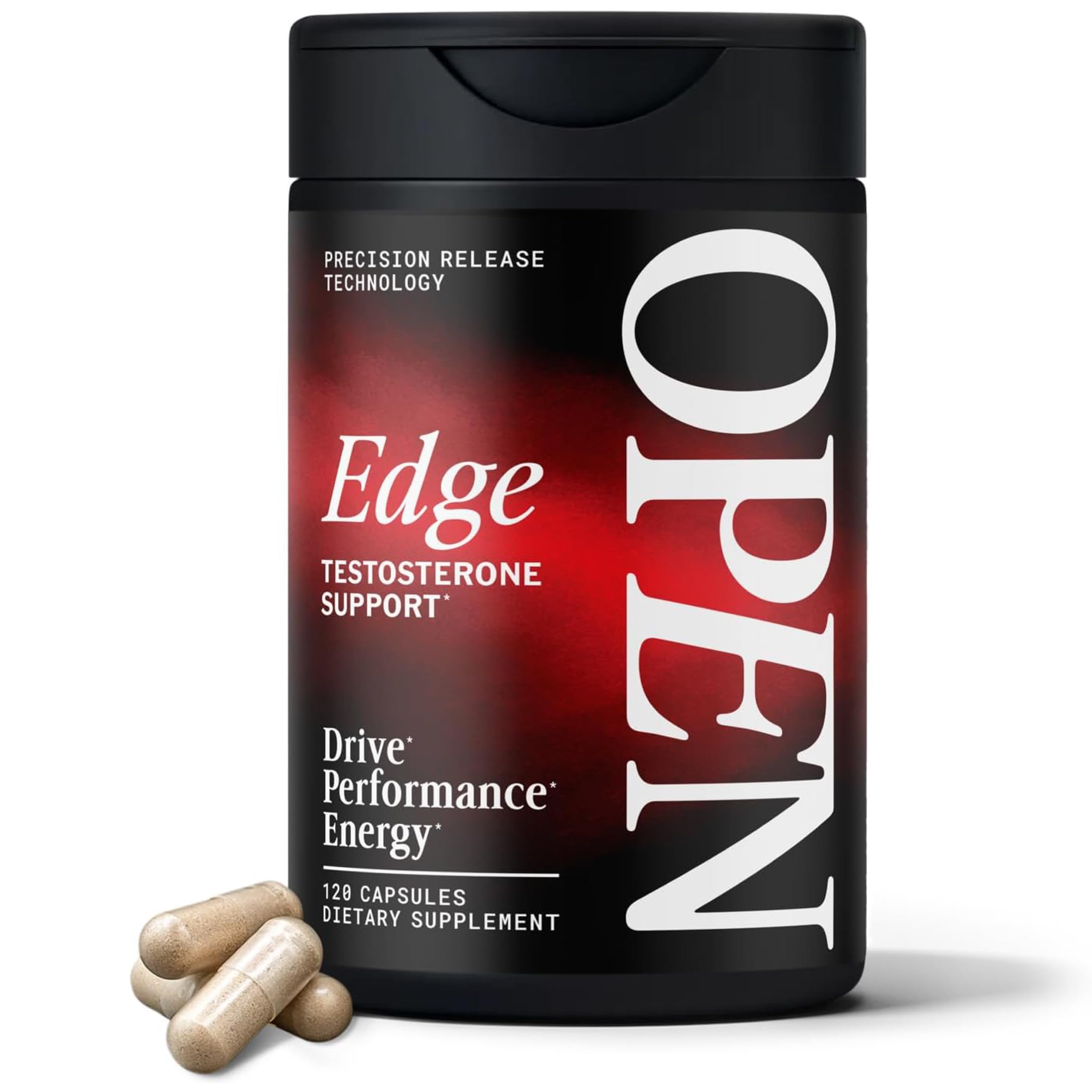 OPEN Essentials Suplemento masculino com Tongkat Ali, KSM-66 Ashwagandha, feno-grego, Shilajit, boro, magnésio, DIM e BioPerine® — 120 cápsulas