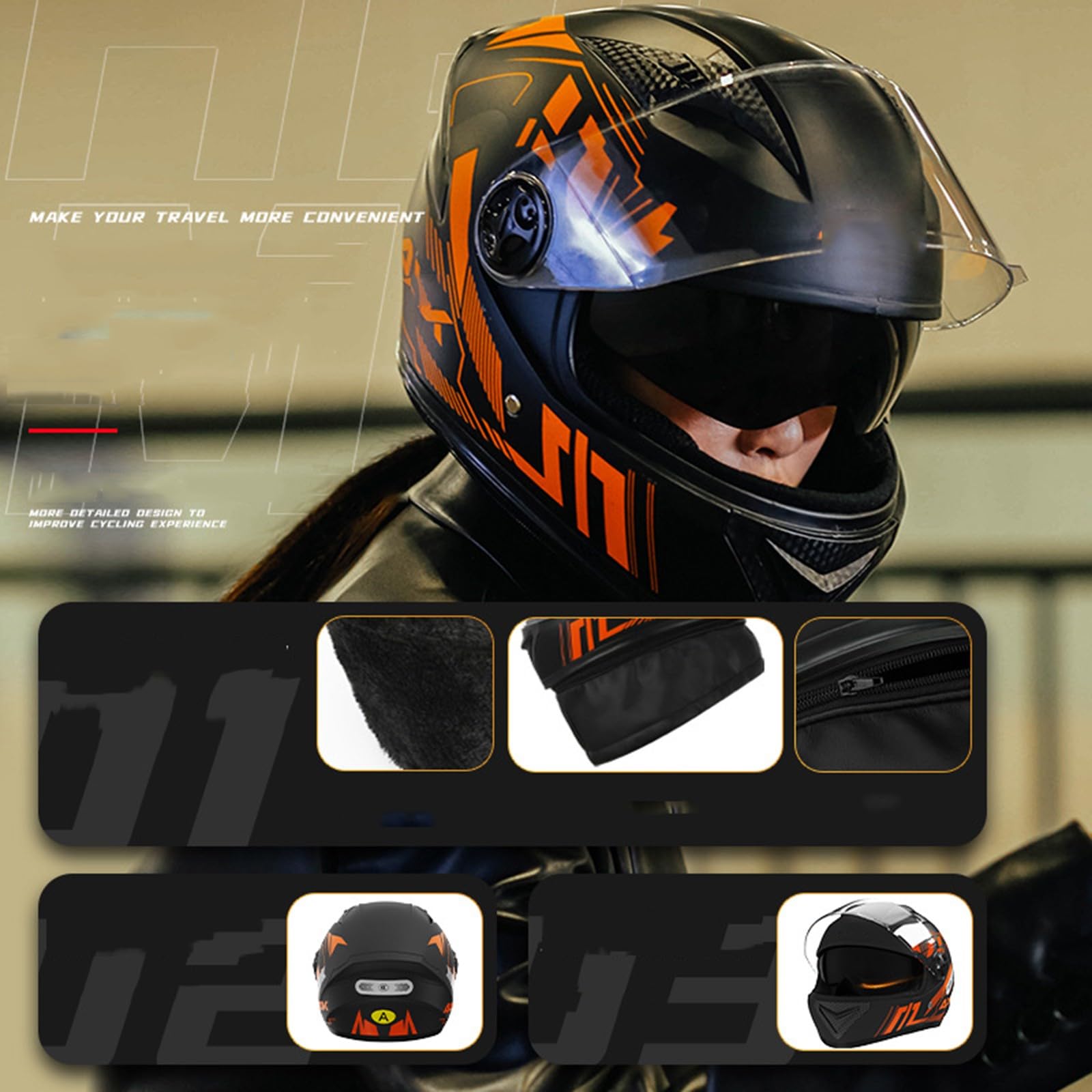 Casco Integrale Moto QJWMatic - Doppia Visiera ECE 54-61cm - Foto 10