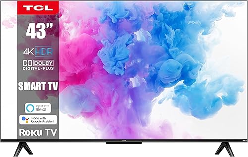 TCL 43 pulgadas Series 4 Class 4K 2160p Smart Roku TV HDR 60Hz Frecuencia de actualización compatible con Alexa y Google Assistant (renovado)
