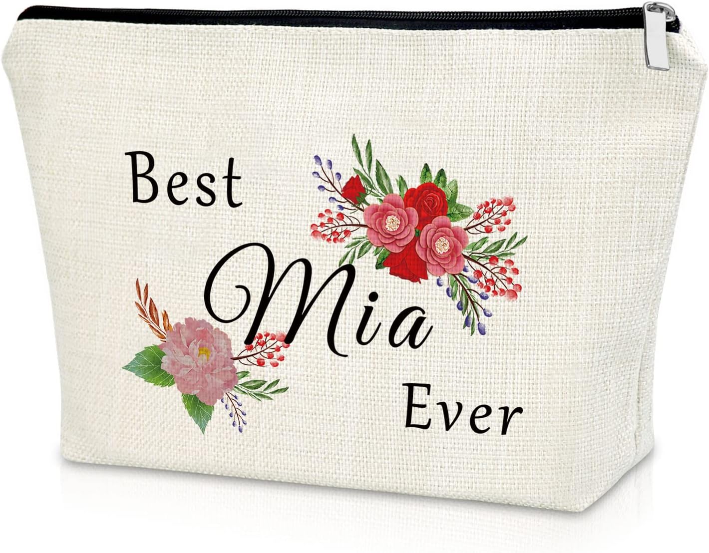 Mia Gift Grandma Gift Makeup Bag Mothers Day Birthday Gifts for Grandma Mia Cosmetic Bag Grandma Gifts from Grandchildren Nanny Christmas Retirement Gifts for Grandmother Cosmetic Travel Pouch