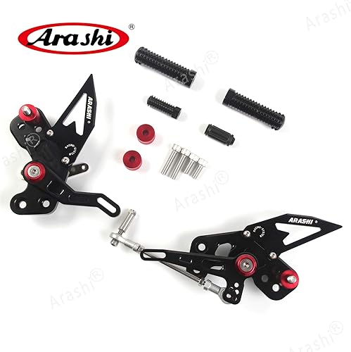 Miniatura 128 de Arashi reposapiés para motocicleta, accesorios ajustables, juego de reposapiés traseros Negro