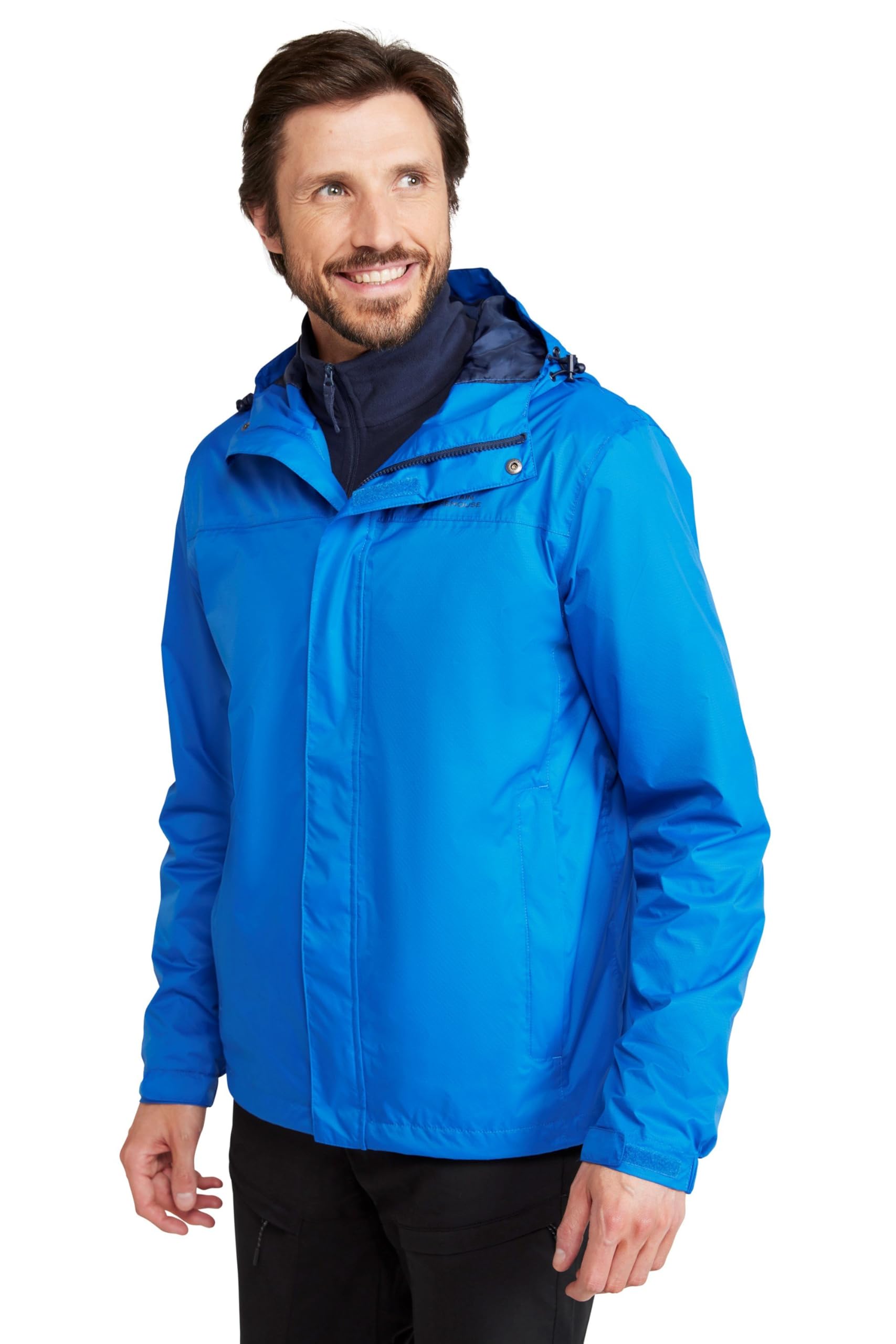 Mountain Warehouse Torrent Mens Waterproof Rain Jacket - Waterproof & Lightweight Raincoat with Taped Seams, Zipped Pockets - Spring Summer Travelling & Outdoors Cobalt L
