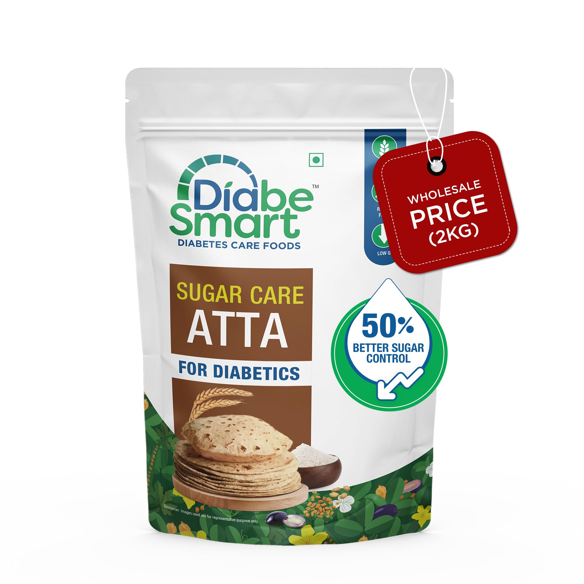 See full amazon price history chart for DiabeSmart Sugar Care Atta 2 Kg | 50% Better Sugar Control | Low GI Multigrain Atta for Sugar Release Control | Tested on Diabetics | Diabetic Atta For Diabetic Care | High Fiber Flour DiabeSmart Sugar Care Atta 2 Kg | 50% Better Sugar Control | Low GI Multigrain Atta for Sugar Release Control | Tested on Diabetics | Diabetic Atta For Diabetic Care | High Fiber Flour (B0BT7XNKCW) Amazon Price History, Amazon Price Tracker