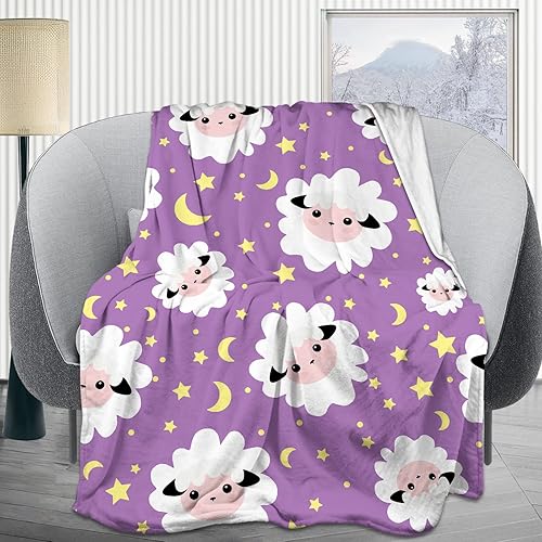 Linda manta de oveja cálida y acogedora manta mullida para niños manta de microcordero manta de sofá para cama regalos para niños 60 x 50 pulgadas