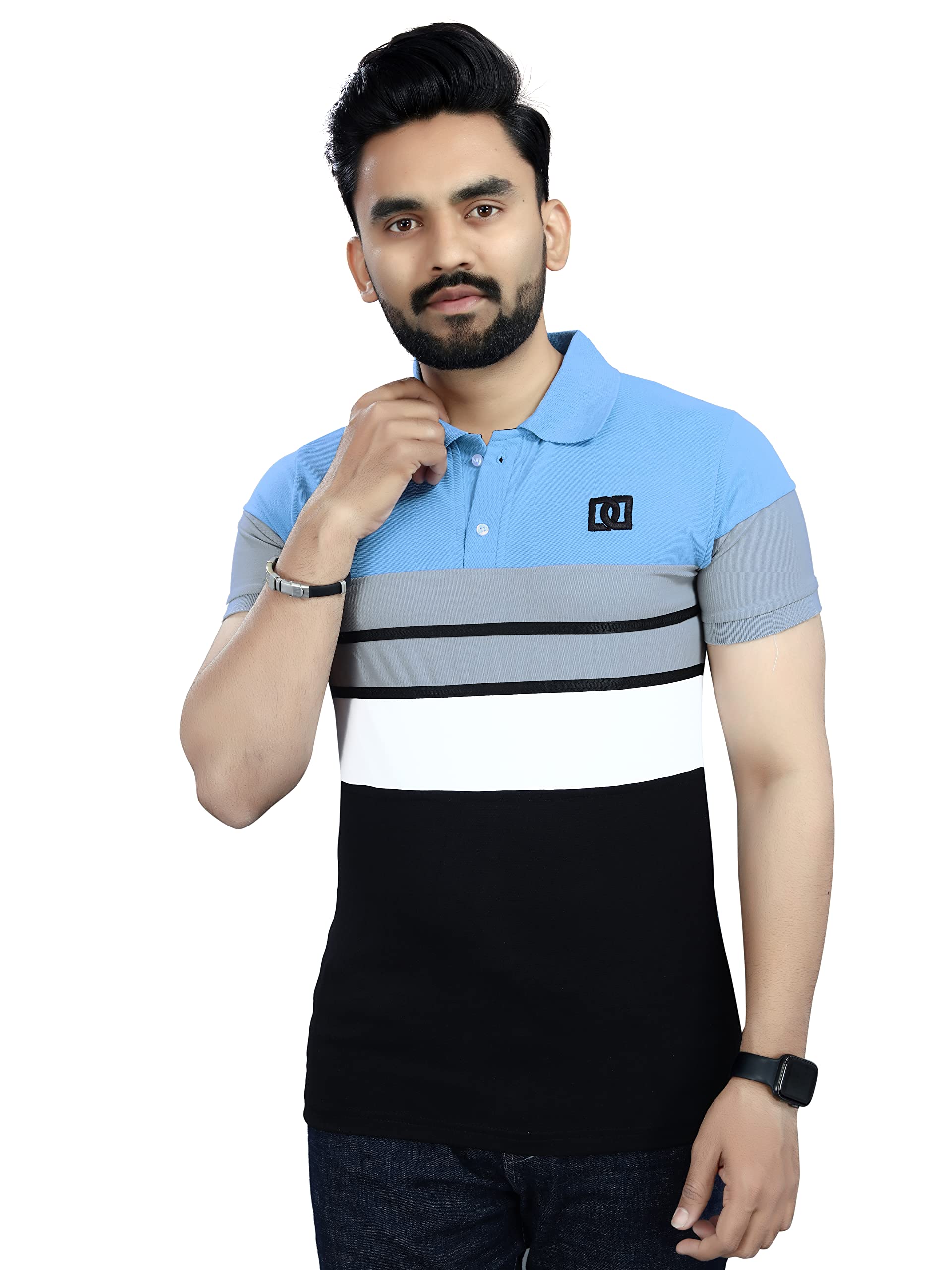 Men's Regular Fit Striped Polo T-Shirts-picture-20