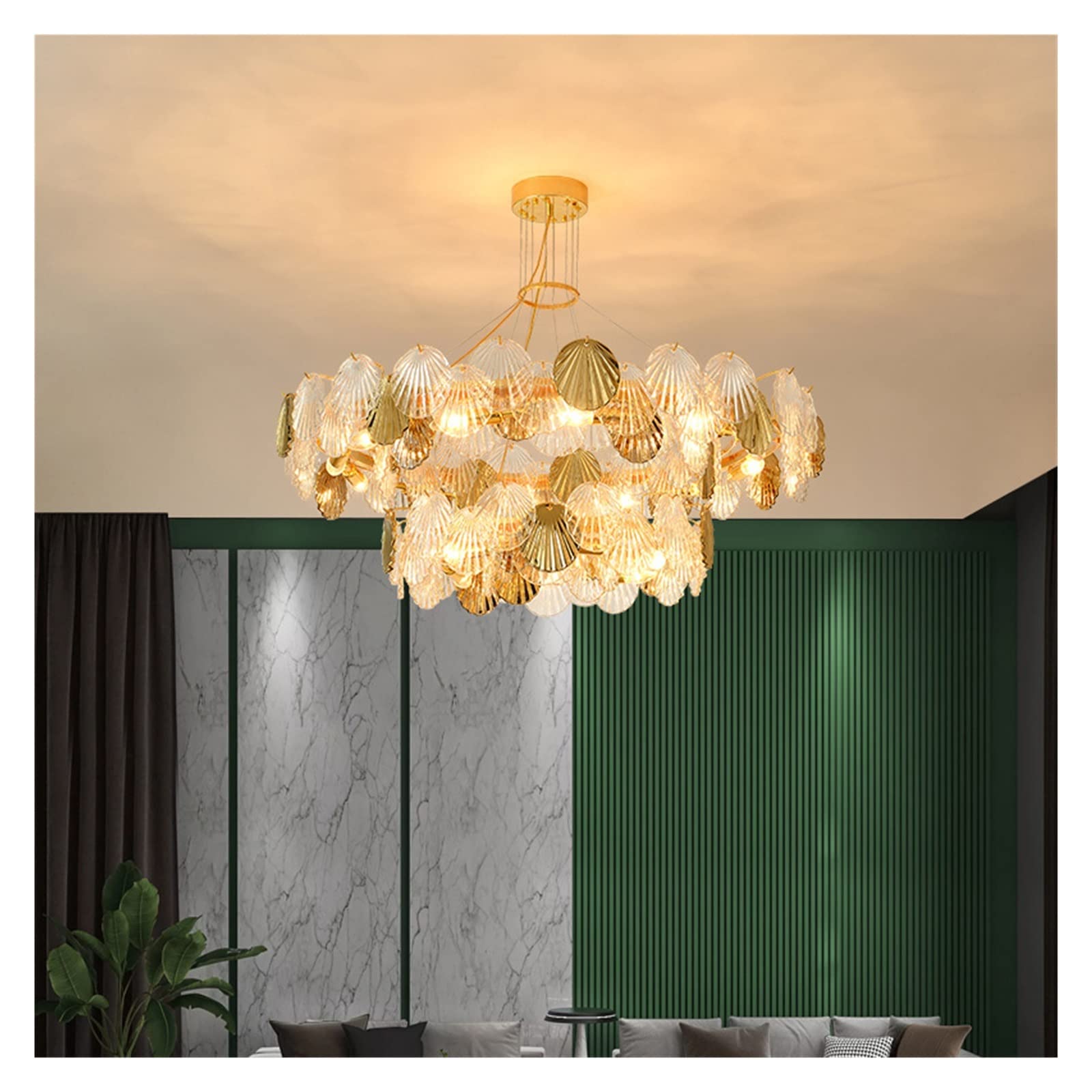 LYMSXAZOU Crystal Chandelier Lighting Nordic Pendant lamp Luxury Living Room Large Chandeliers Ceiling Hanging Cluster Light for Bedroom (Color : 1 Ring 60cm)