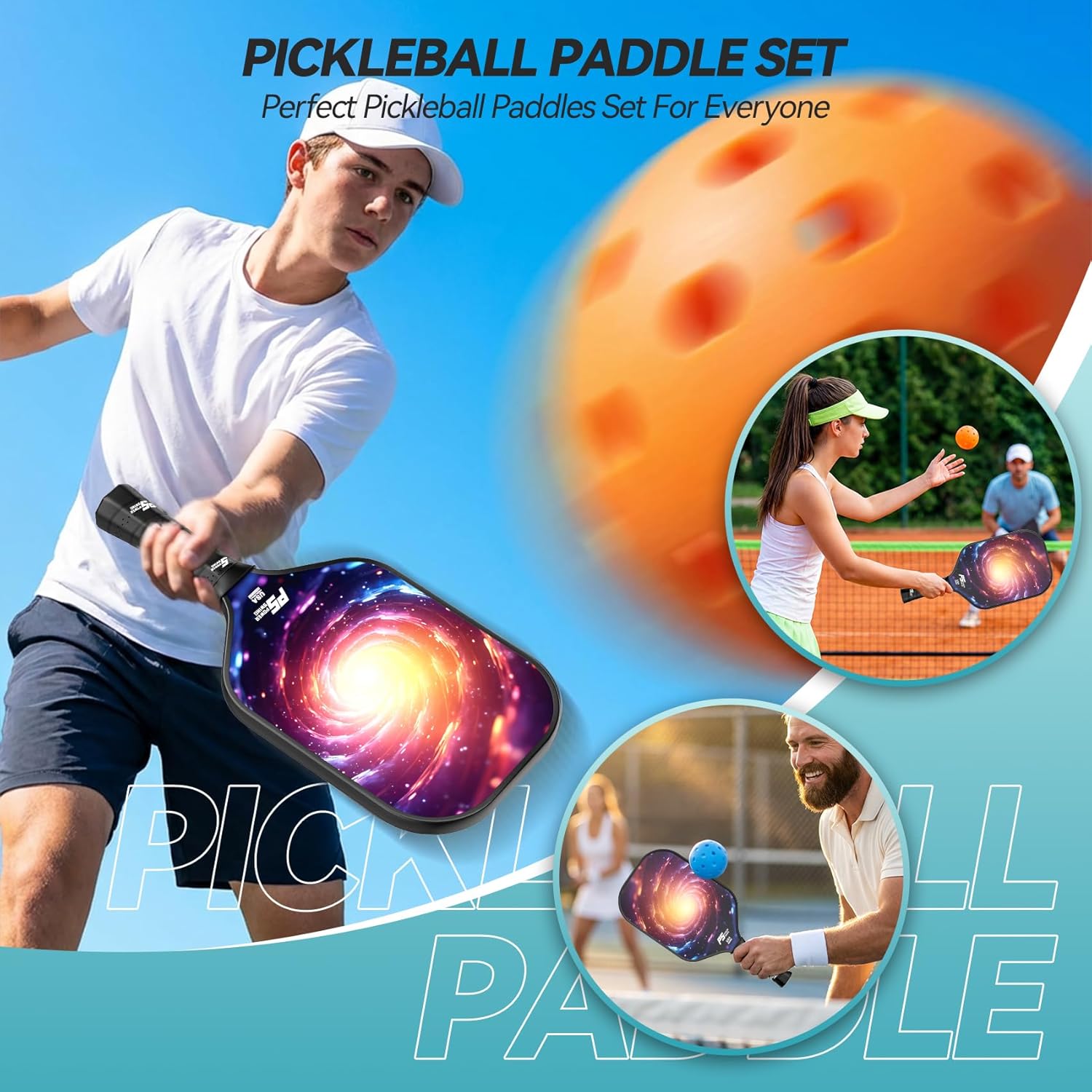 Pickleball Paddles - USAPA Approved Professional Carbon Fiber Pickleball Paddles with SRT Pro Polymer Honeycomb Core, 3K Textured Carbon Fiber Surface, Top Pickleball Paddle by Power Swing