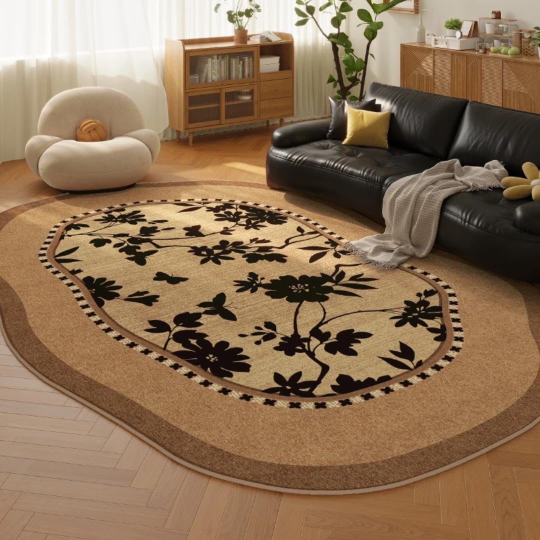 Tapis de chambre rétro irrégulier pour réchauffer le sol du salon