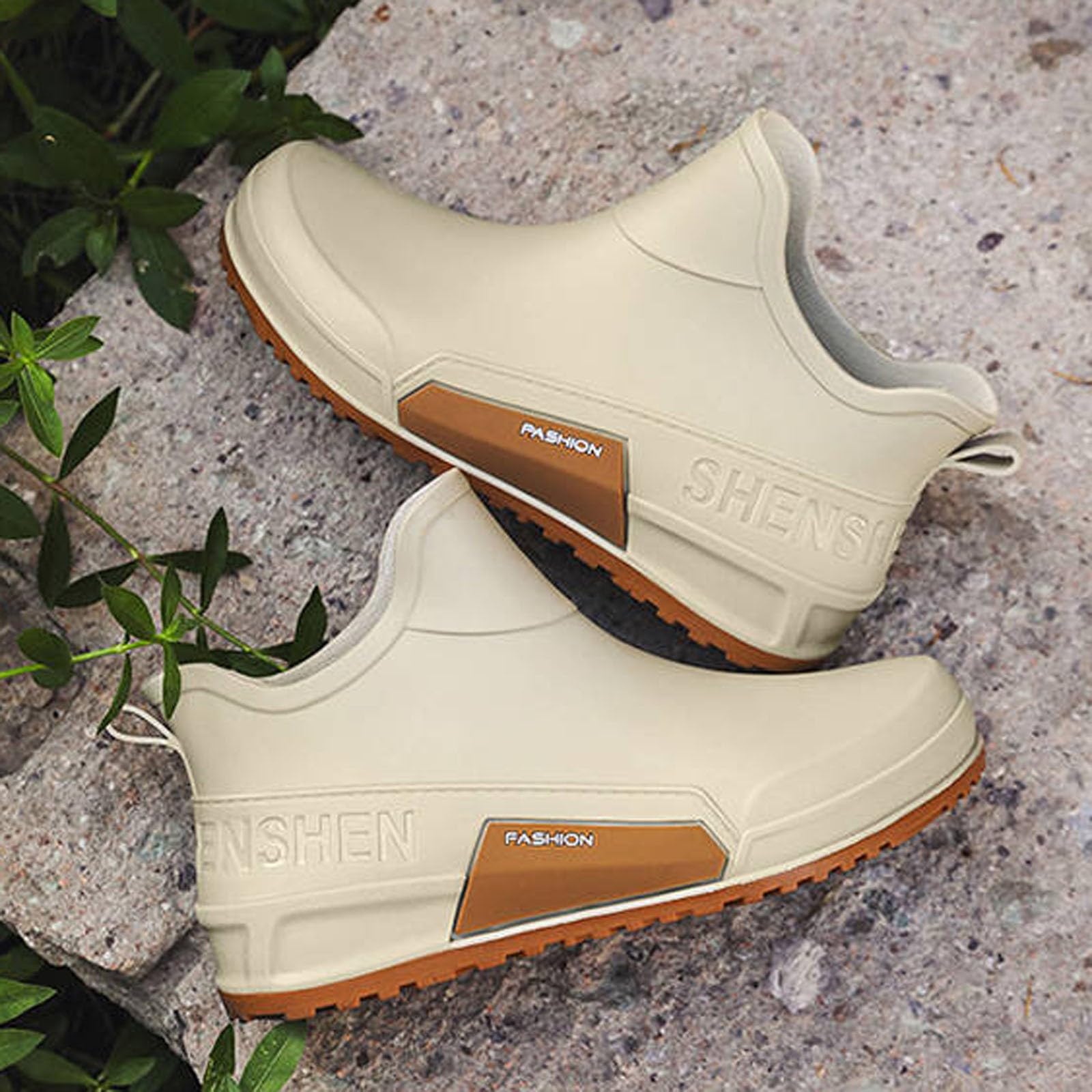 Genérico Zapatos de lluvia para mujer cómodos para todas las estaciones, perfectos días lluviosos, diseño de moda, ideal para ropa de ocio impermeable