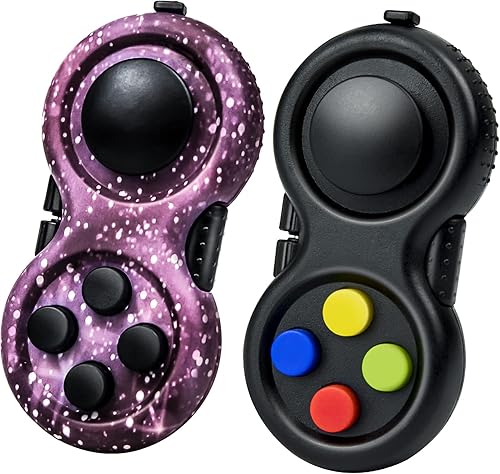 Miniatura 7 de WTYCD The Original Fidget Retro The Rubberized Classic Controller Game Pad Fidget Focus Toy con 8 funciones Fidget y cordón - Perfecto para aliviar