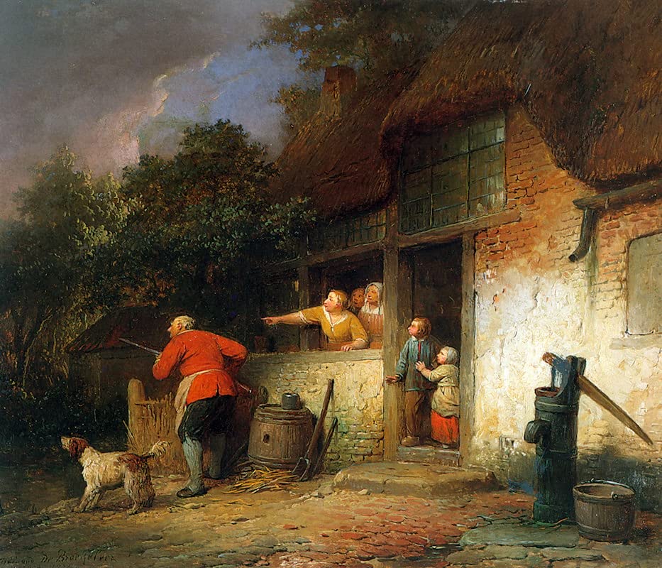 Tableau le vieux chasseur Ferdinand De Braekeleer art mural 60x90