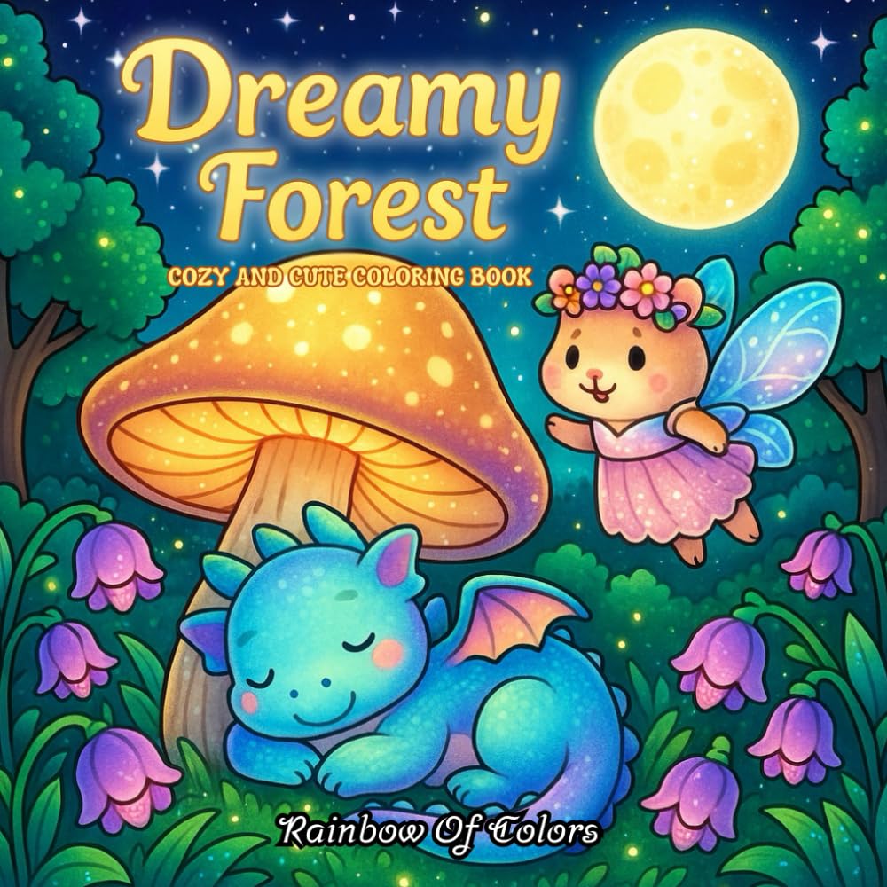 DREAMY FOREST: Dreamy Forest: An Enchanted Journey to Relax and Dream, suitable for all ages. Here, Spirits, Fairies, and Magical Creatures are just ... & EASY COLORING BOOK FOR ADULTS AND TEENS)