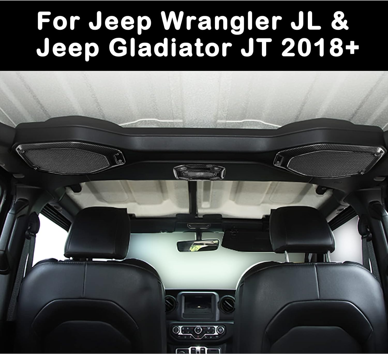 CheroCar 21PCS Full Set Interior Decoration Trim Kit for 2018-2026 Jeep Wrangler JL JLU & Gladiator JT Steering Button Frame, Air Conditioning Vent, Reading Light, Speaker (Carbon Fiber)