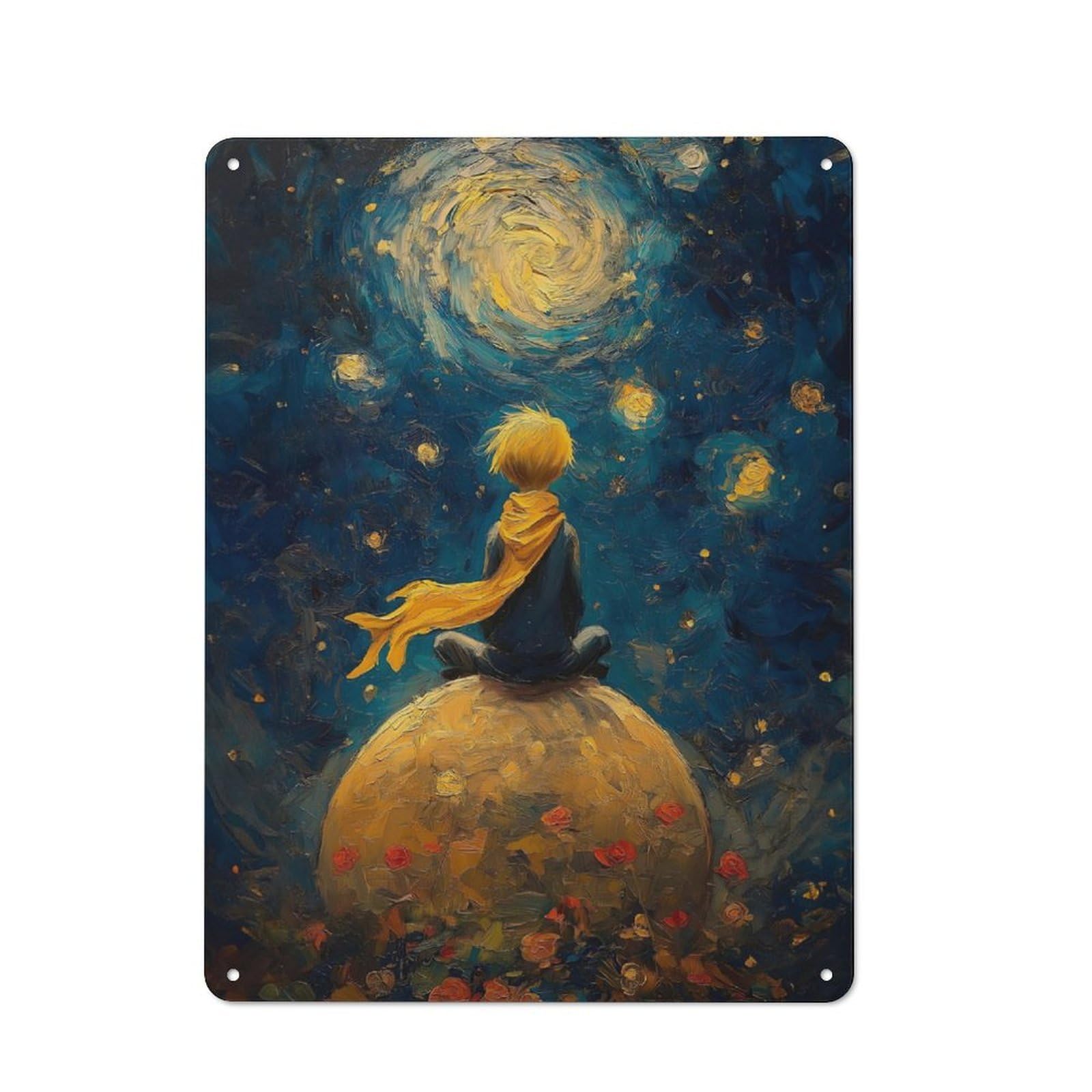 Junmoney Keeper Of Planets Tin Wall Plaque 40X30cm With For Café Or Home Bar, For Themed Room Decoration, For Living Room And Hallway Decor