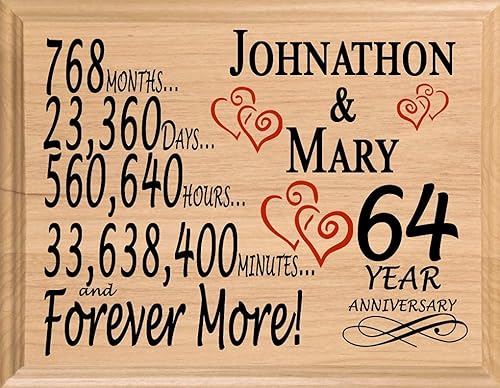 Miniatura 59 de Placa de regalo personalizada para el primer aniversario, regalo de boda para esposa, marido, pareja, él, ella, madera maciza, fabricado en los