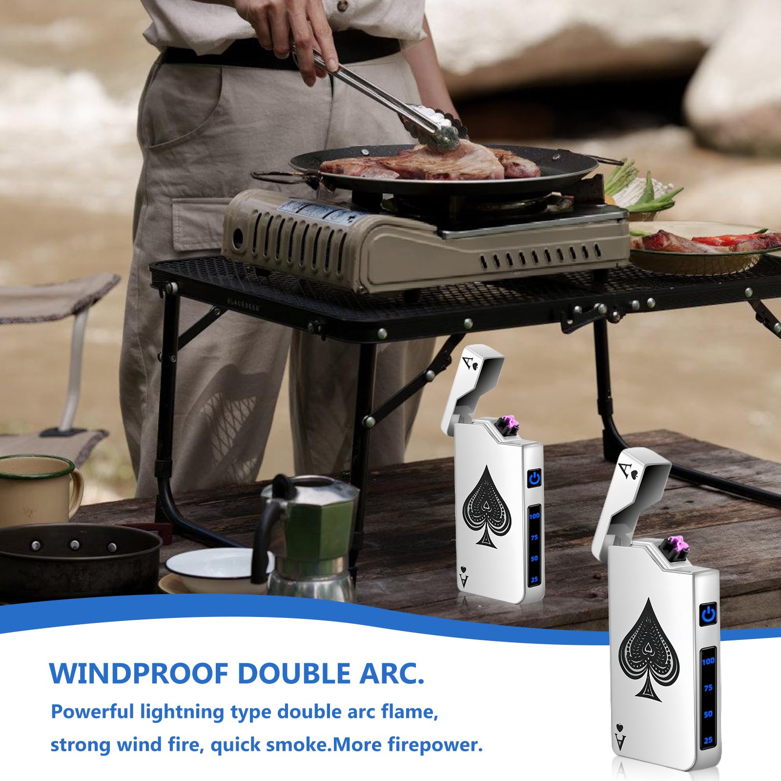 2 Stück USB Plasma Feuerzeug - Elektrisches Lichtbogen Feuerzeug