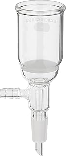 Chemglass CG-1406-47 Glass Buchner Filtering Funnel with Medium Frit, 30mL Capacity, 14/20 Lower Vacuum Assembly