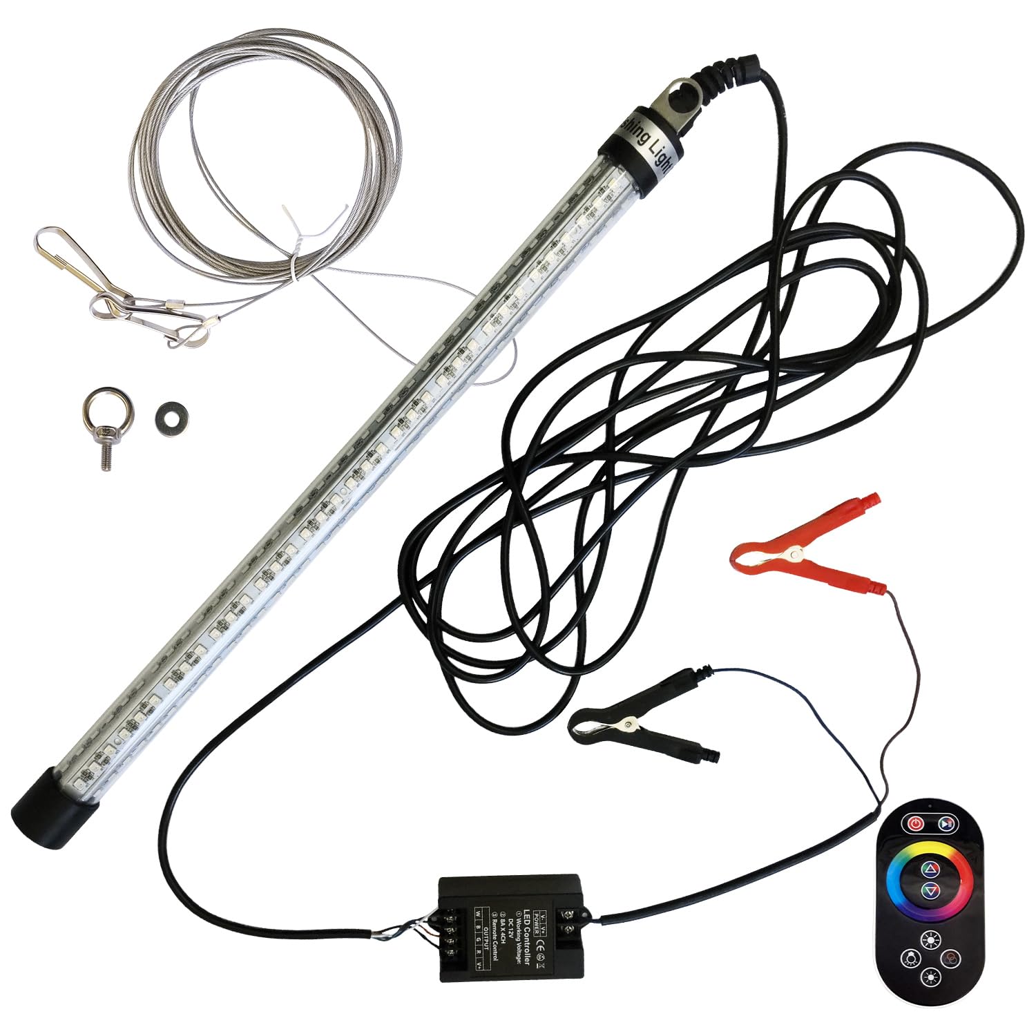 釣り　集魚灯　12v  三色調整変換可能(青　白　黄x弱　中　強変換) Amazon.co.jp: LED 水中集魚灯 カラーチェンジ RGB レインボー 90w 12v