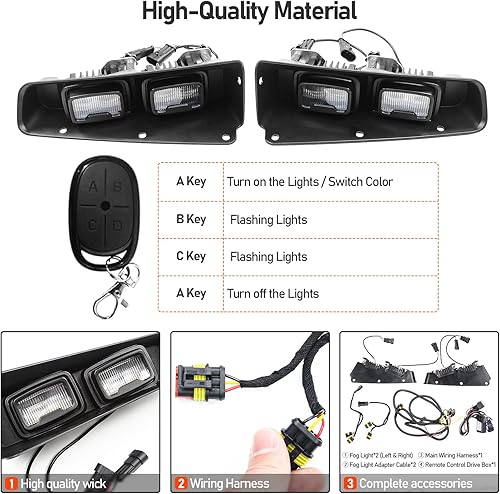 Miniatura 7 de Luces antiniebla LED estilo Raptor compatibles con Ford Bronco 2021 2022 2023, luz de circulación diurna para accesorios Bronco de 24 puertas, kit