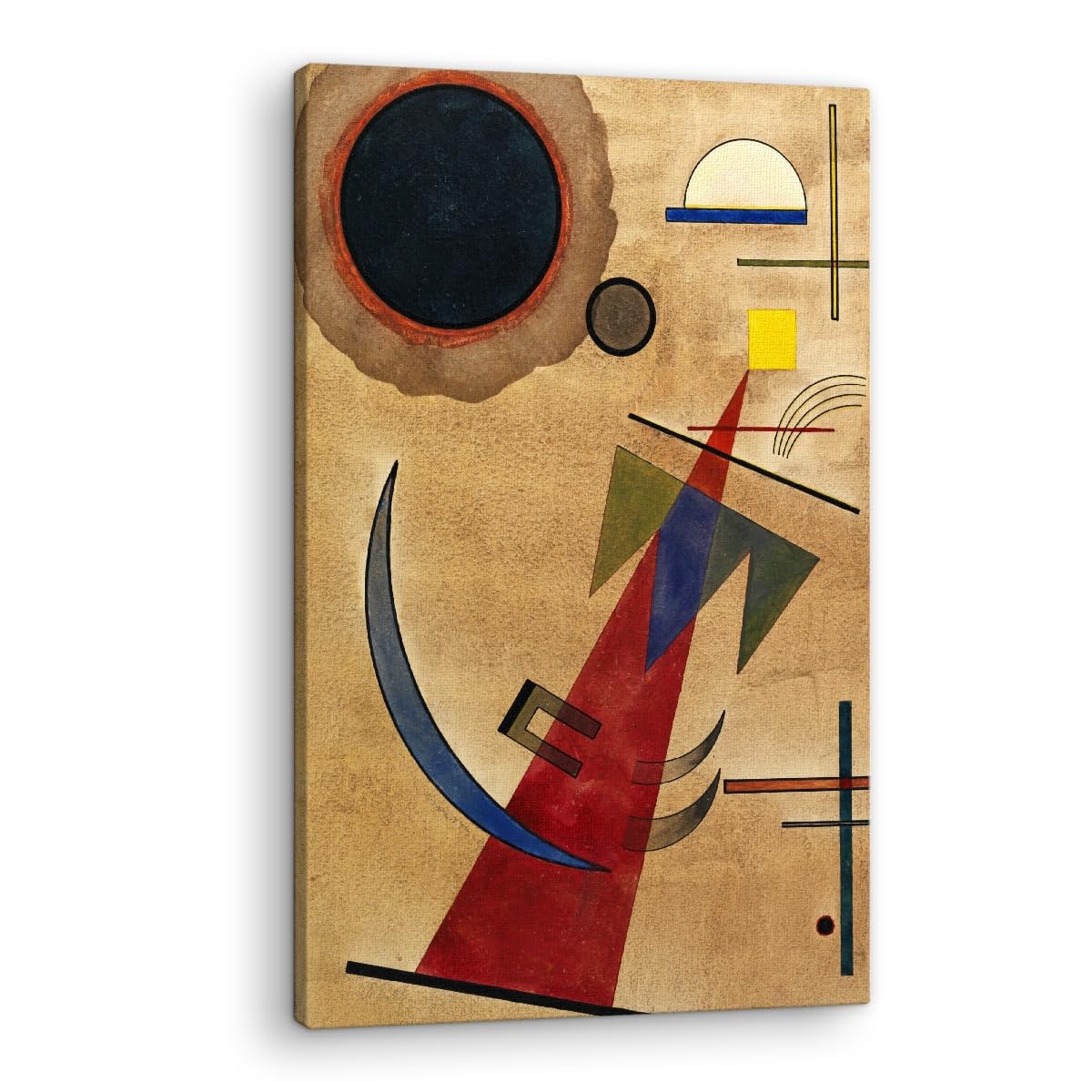 Artenor Quadro Kandinsky Wassily Rosso in forma appuntita, 67 x 100 cm - Made in Italy, Quadri Moderni Soggiorno, Camera da Letto, Cucina, Poster da Parete, Decorazioni Casa