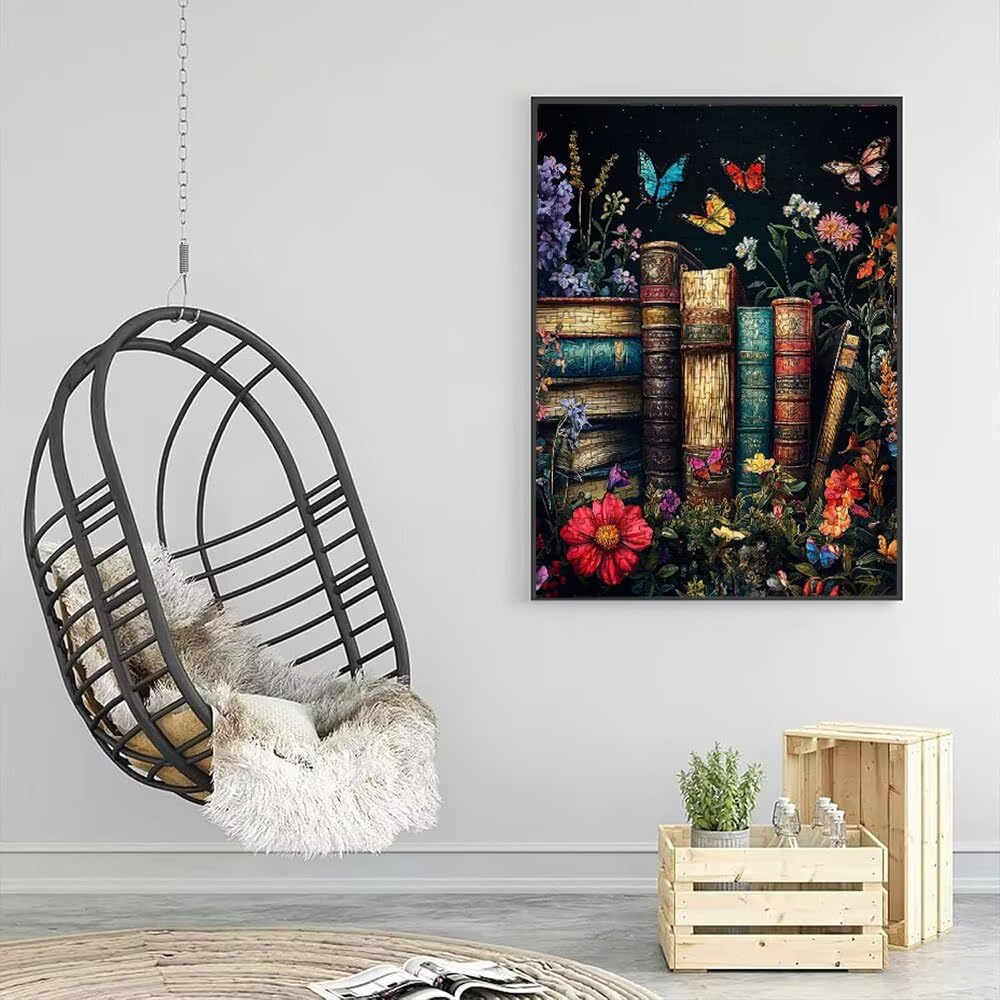 BüCher Blumen Schmetterlinge Puzzle 6000 Teile, Klassische Puzzles, Geschicklichkeitsspiel Puzzle für Erwachsene, Puzzlespiele Ganze Familie, Mit Schöner Verpackung, Dekoration Puzzles DX0YL3-837