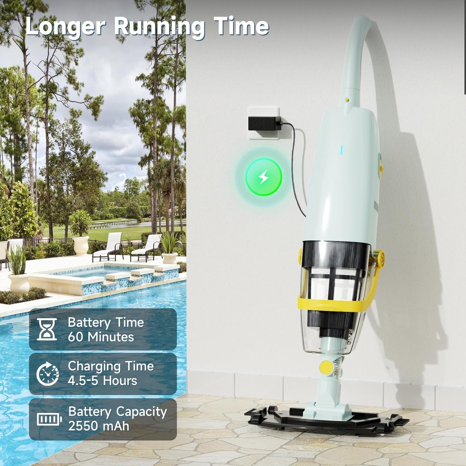 Lydsto pool vacuum charging illustration