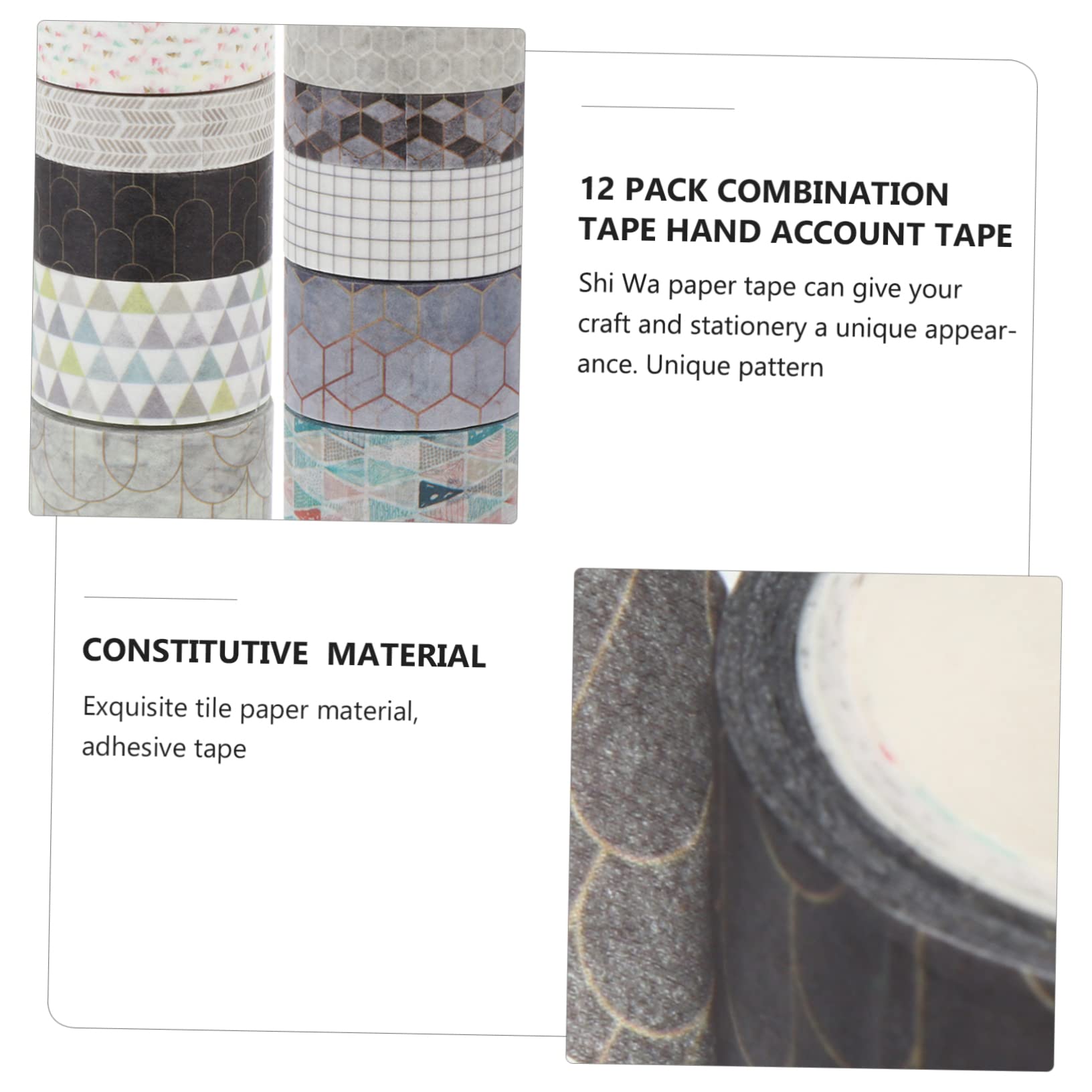 SHINEOFI 36rotoli Washi Tape Adesivo Decorativo Per Scrapbook Materiale Carta Facile Da Strappare Stampa Chiara Vari Modelli Per e Artigianato