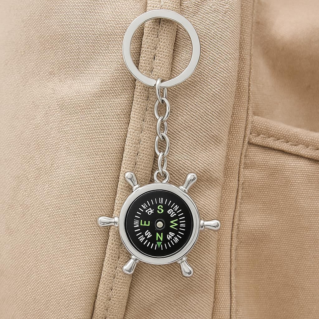 Compass Keychain, Nautical Direction Finder Keychains Bag Charms for Women image 5