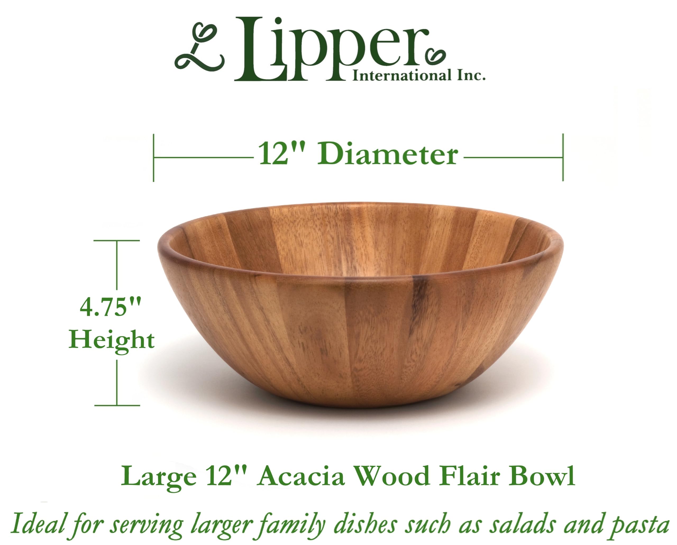 Amazon.com | Lipper International Acacia Round Flair Bowl: Trays