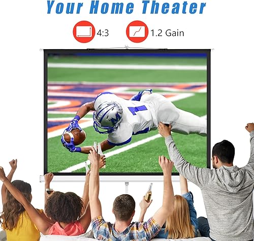 Miniatura 2 de Pantalla de proyector con soporte de 108 pulgadas para interiores y exteriores 43 1.2 ganancia de PVC pantalla de proyección de película 4K 8K 3D