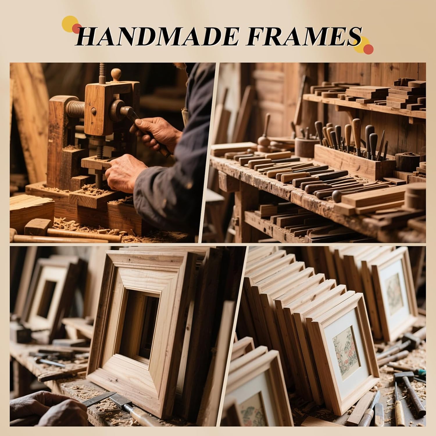 Picture Frame with Night Light, Hand-made Traditional Artwork, Decor For Home Bedroom Living Room Office Porch