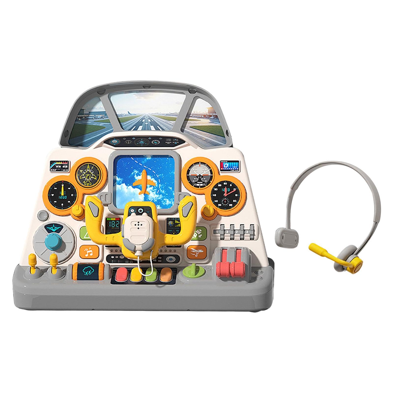 Tablero de Actividades Simulado para Cabina de Avión, Juguete Portátil para Regalo de Viaje para Niños