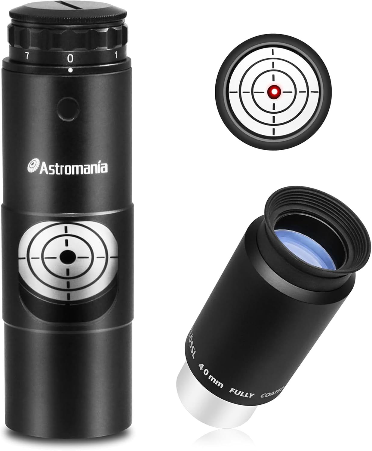 Astromania 40mm 1.25 Inch Plossl Telescope Eyepiece - Bundle with - Alignment 1.25" Laser Collimator
