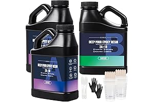 KISREL Deep Pour Epoxy Resin Kit (2:1) - Crystal Clear, Self-Leveling, Odourless,...