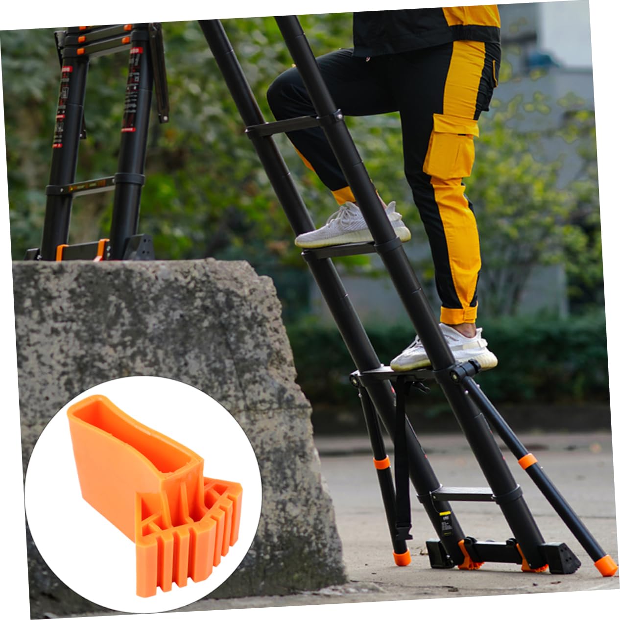 2 Set Tappetino Antiscivolo Pastiglie Scala Ladder Scala Pieghevole Gambe Della Scala Accessorio Per La Casa Piedini in Gomma Tappetino Gomma Da Cancellare Arancia 8 Pezzi * 2