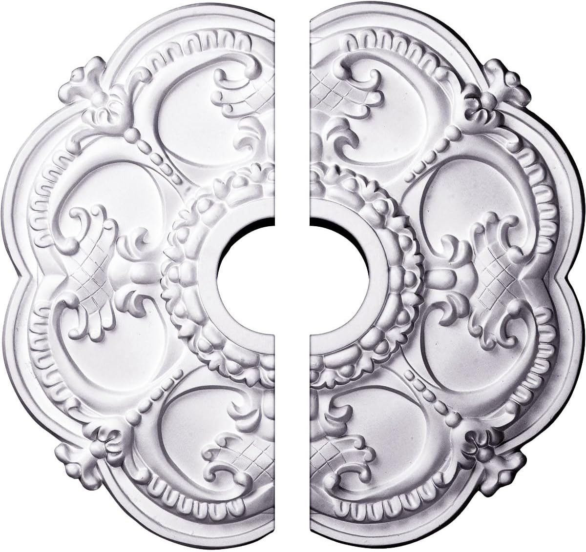 Ekena Millwork CM17RO2 18"OD x 3 1/2"ID x 1 1/2"P Rotherham Ceiling Medallion, Fits Canopies up to 3-1/2", 2 Piece