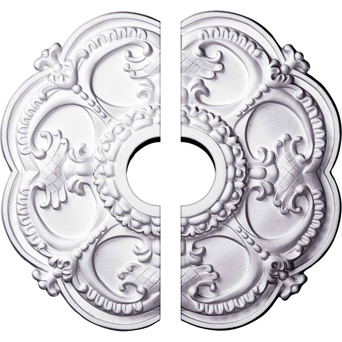 18"OD x 3 1/2"ID x 1 1/2"P Rotherham Ceiling Medallion, Two Piece (Fits Canopies up to 3 1/2")
