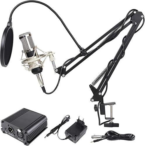 MVPOWER 8Stk Kondensator Mikrofon Kondensator Mikrofon Kit Professionelle Studio Rundfunk mit StA nder  Shock Mount  Montage Klemme