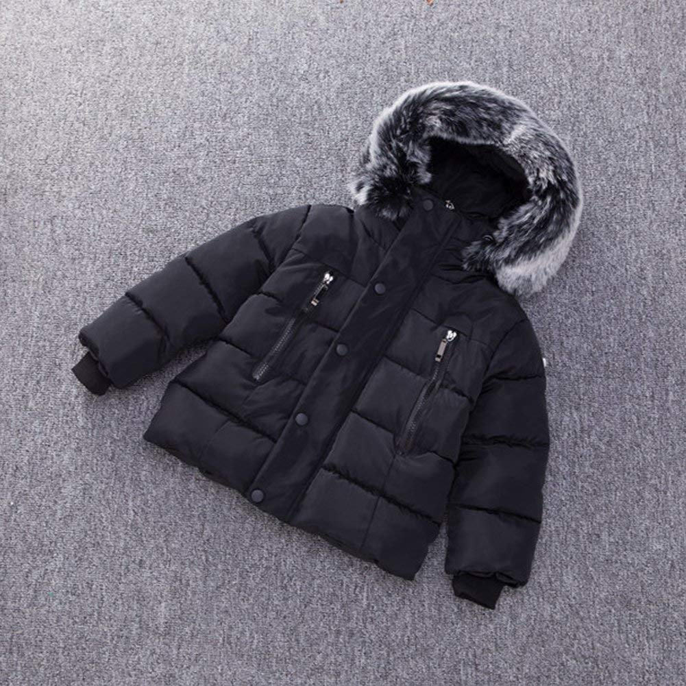 Blouson Manteau Fourrure Chaud Enfant Garçon Fille Doudoune à Capuche - Veste à Manches Longues Sport bébé Ski Vêtement