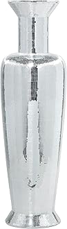 Deco 79 Polystone Decorative Vase Tall Floor Centerpiece Vase with Mosaic Mirror Inlay, Flower Vase for Home Decoration 15" x 15" x 51", Silver