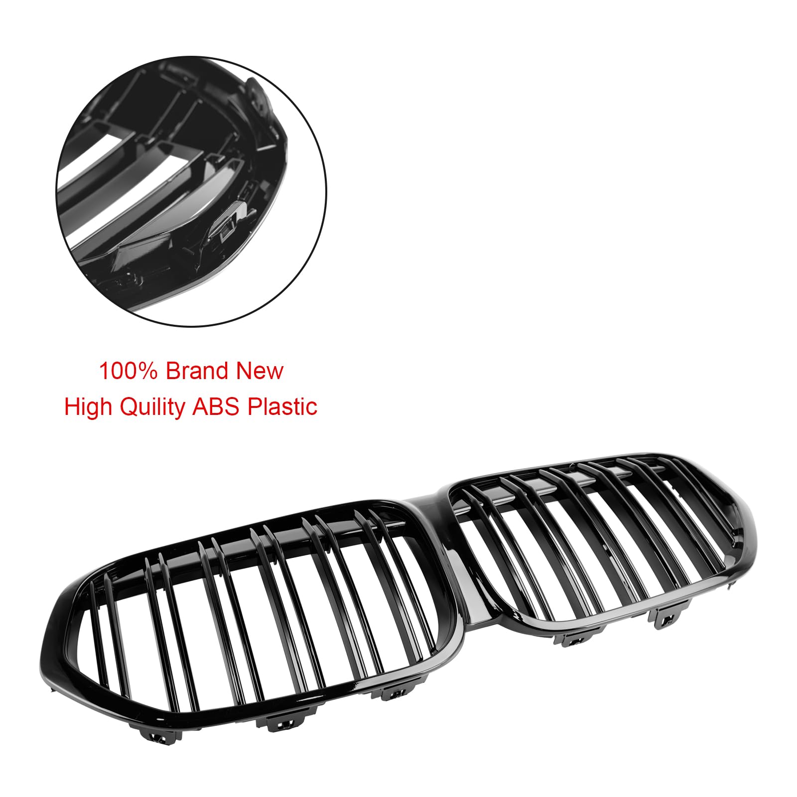 Front Kidney Grille Adatto per BMW X1 F48 F49 2019-2021 Dual Slat (No Logo)